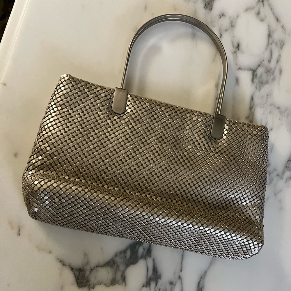 vintage silver mesh purse
